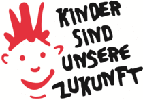 Kinder sind unsere Zukunft - Das Logo zeigt ein stilisiertes, lächelnds Kindergesicht und den Schriftzug "Kinder sind unsere Zukunft".